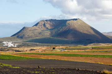 Vulkan mit Feldern   Canarias Spanien by Peter Ehlert in LanzaroteMirador