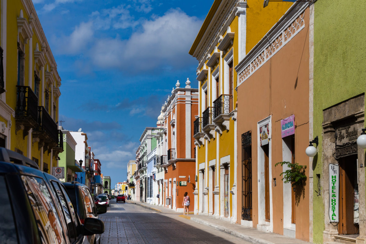 Strasse mit bunten Häusern by Peter Ehlert in Campeche Campeche Mexiko