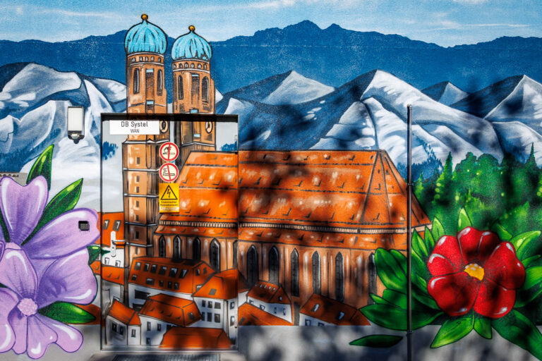 Frauenkirche Fassaden-Kunst mit Tür  München Bayern Deutschland by Peter Ehlert in MUC-Ostbahnhof