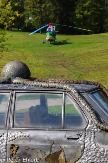 BMW und Hubschrauber  Bernried Bayern Deutschland by Peter Ehlert in Buchheim Museum der Phantasie