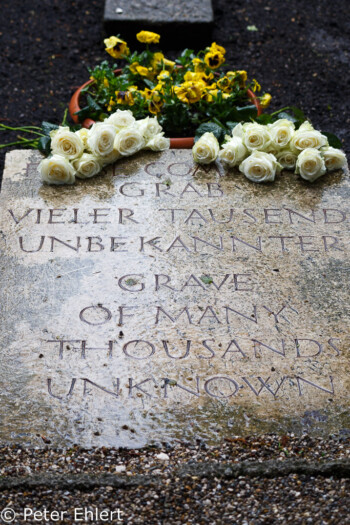 Gedenk-Grabstein  Dachau Bayern Deutschland by Peter Ehlert in Gedenkfeier zur Befreiung des KZ Dachau (2015)