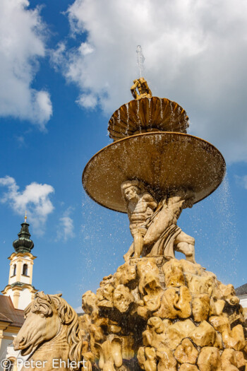 Brunnenfigur  Salzburg Salzburg Österreich by Peter Ehlert in Salzburg mit Schloss Hellbrunn