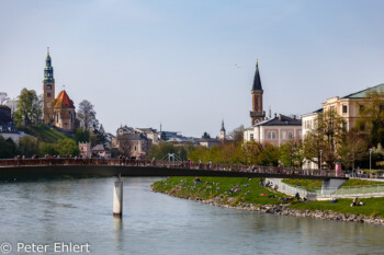 Maria Himmelfahrt Kirche mit Makartsteg und ev. Christuskirche  Salzburg Salzburg Österreich by Peter Ehlert in Salzburg mit Schloss Hellbrunn