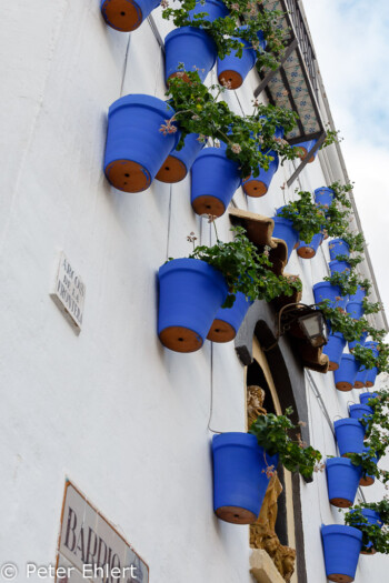 Blause Töpfe an Calle Arcos de la Frontera (Cádiz) - Andalucí  Barcelona Catalunya Spanien by Peter Ehlert in Barcelona Stadtrundgang