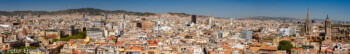 Blick über die Stadt zu den Bergen  Barcelona Catalunya Spanien by Peter Ehlert in Barcelona Stadtrundgang