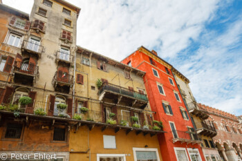 Häuserfront mit Balkon  Verona Veneto Italien by Peter Ehlert in Verona Weekend mit Opernaufführung