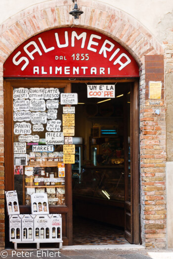 Salumeria  San Gimignano Toscana Italien by Peter Ehlert in San Gimignano