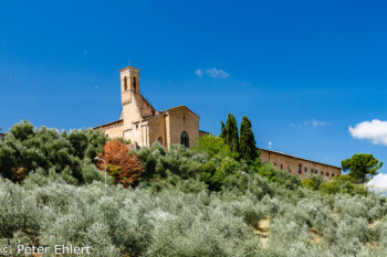 Blick auf Chiesa di Sant'Agostino  San Gimignano Toscana Italien by Peter Ehlert in San Gimignano