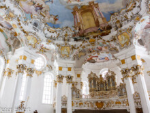 Orgel und Decke  Steingaden Bayern Deutschland by Peter Ehlert in Wieskirche im Winter