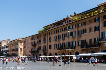 Häuserfront mit Bars und Restaurants  Roma Latio Italien by Peter Ehlert in Rom - Plätze und Kirchen