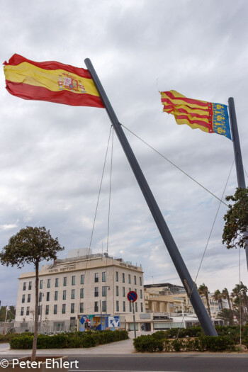 Flaggen im Sturm  Valencia Provinz Valencia Spanien by Lara Ehlert in Valencia_Hafen_Sturm