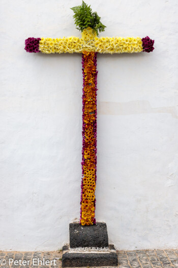 Kreuz mit Blumen  Teguise Kanarische Inseln Spanien by Peter Ehlert in LanzaroteTeguise
