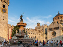 Platz mit Brunnen und Turm  Trient Trentino Italien by Peter Ehlert in Trient - Trento