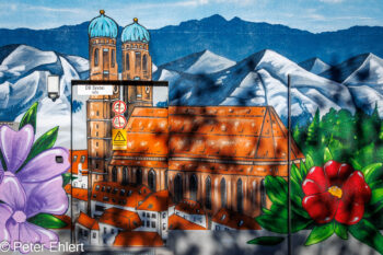 Frauenkirche Fassaden-Kunst mit Tür  München Bayern Deutschland by Peter Ehlert in MUC-Ostbahnhof