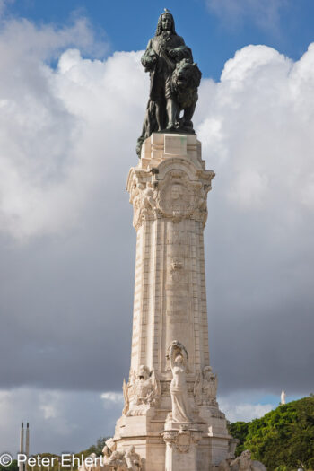 Marques de Pombal mit Möwe  Lissabon Distrikt Lissabon Portugal by Peter Ehlert in LIS-Stadt